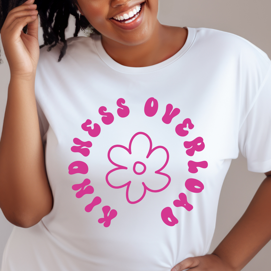 WHITE SHIRT PINK DESIGN